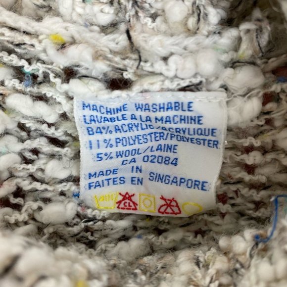 Vintage | Multicolour Textured Knit Mock Neck Sweater Size L - Picture 8 of 8